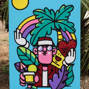 Summer Vibes by The Hat-Kid acrylic on canvas deco home